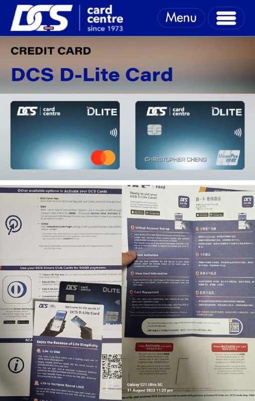 新加坡 DCS D-Lite 押金卡#DCS #新加坡成功: [DP] [DP1] [DP2]失败: 📮群友 [投稿] 介绍新加坡 DCS Dlite 押金卡，可以外国人护照开户DCS 是新加坡一家成立于 1973 年的老牌金融机构，受 MAS 依据《银行法》监管，主要业务为发行信用卡和金融卡 • 官方介绍链接 • 申请进度查询▎开户要求： [图] • 年龄：18岁至65岁 • 护照（美国公民除外） • 21岁以下需获得父母/监护人的同意 • 无收入要求，不适用于现有 DCS 持卡人 • 激活账户最低押金 100SGD▎特点 • 开卡二选一：银联卡, 万事达卡 • 年费: 30SGD，第一年免，可以通过消费获得club积分去申请减免年费 • 入金方式: PayNow, 转账, 汇款, 加密货币 • 有虚拟卡，非新加坡地址不发实体卡 [图] • 不支持 Apple Pay, Google Pay • 实体卡和说明书: [图一] [图二] [图三] • 银联Bin: 62630180 • 有 FTF 3.25%相关: OCBC 新加坡华侨银行@DocOfCard / 银行账户卡合集
