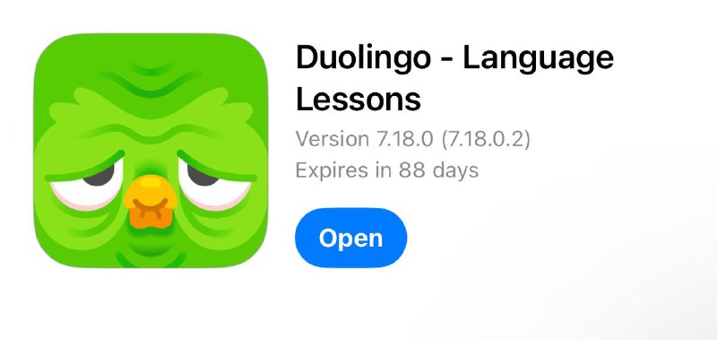 Duolingo 是不是忘记愚人节已经过了？ 标签: #Duolingo  频道: @GodlyNews1 投稿: @GodlyNewsBot