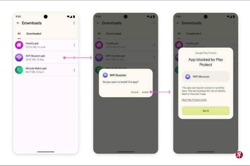 谷歌和新加坡网安局试行反诈骗新措施 阻本地安卓用户安装恶意应用为打击恶意软件诈骗行径，谷歌新加坡与新加坡网络安全局合作，试行推出新保护功能，能自行侦测安卓用户手机是否下载有害应用，进而阻止应用的安装